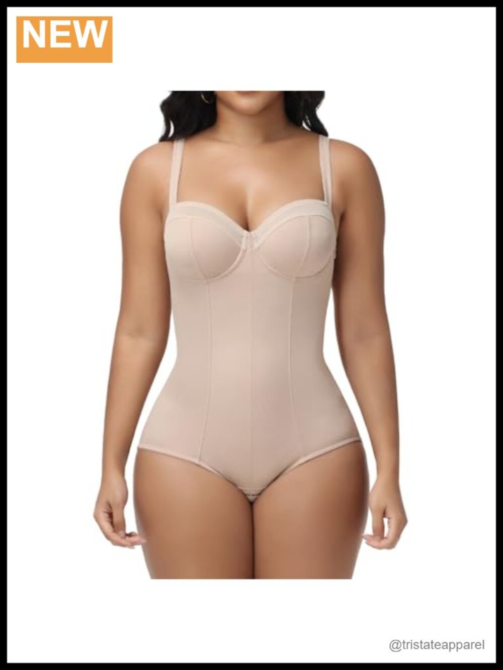 Side Zipper Shapewear Bodysuit V Neck Tummy Control Corset